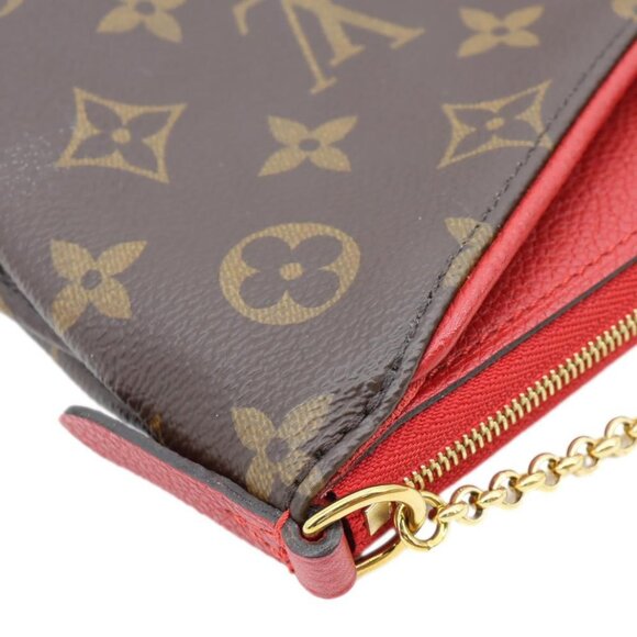 Louis Vuitton  Pallas Monogram Canvas Clutch Crossbody Bag Red - Picture 6 of 12